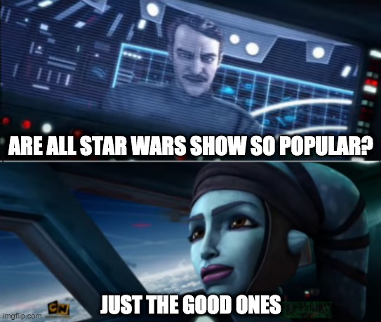 just the good ones | ARE ALL STAR WARS SHOW SO POPULAR? JUST THE GOOD ONES | image tagged in just the good ones,star wars | made w/ Imgflip meme maker