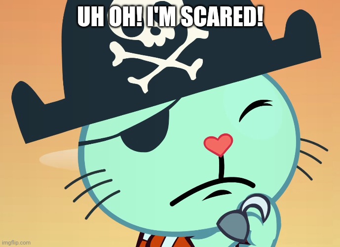 Scared Russell (HTF) | UH OH! I'M SCARED! | image tagged in scared russell htf | made w/ Imgflip meme maker