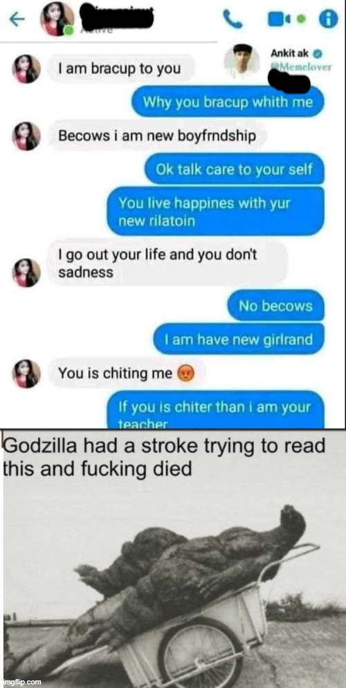 english do you speak | image tagged in english,godzilla,memes,text messages | made w/ Imgflip meme maker