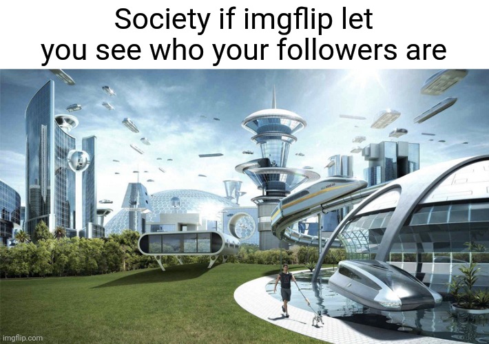 Thx to all 47 of my followers | Society if imgflip let you see who your followers are | image tagged in the future world if,memes,funny | made w/ Imgflip meme maker
