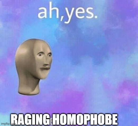 Ah Yes enslaved | RAGING HOMOPHOBE | image tagged in ah yes enslaved | made w/ Imgflip meme maker