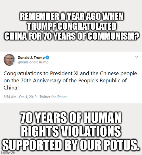 Putin, Xi, Un, Communists, all of tRUMPf's kind of people.  So do you support Communism like him? | REMEMBER A YEAR AGO WHEN TRUMPF CONGRATULATED CHINA FOR 70 YEARS OF COMMUNISM? 70 YEARS OF HUMAN RIGHTS VIOLATIONS SUPPORTED BY OUR POTUS. | image tagged in communism,fascism,putin,xi | made w/ Imgflip meme maker