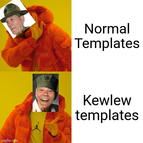 Even the Damn_Adults stream smiles at Kewlew's face. | Normal Templates; Kewlew templates | image tagged in memes,drake hotline bling | made w/ Imgflip meme maker