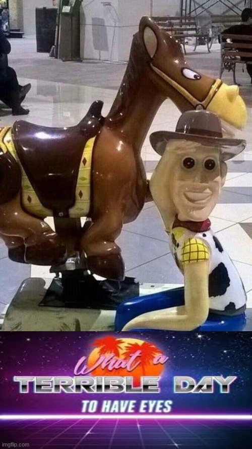 woody wtf happend | image tagged in what a terrible day to have eyes | made w/ Imgflip meme maker