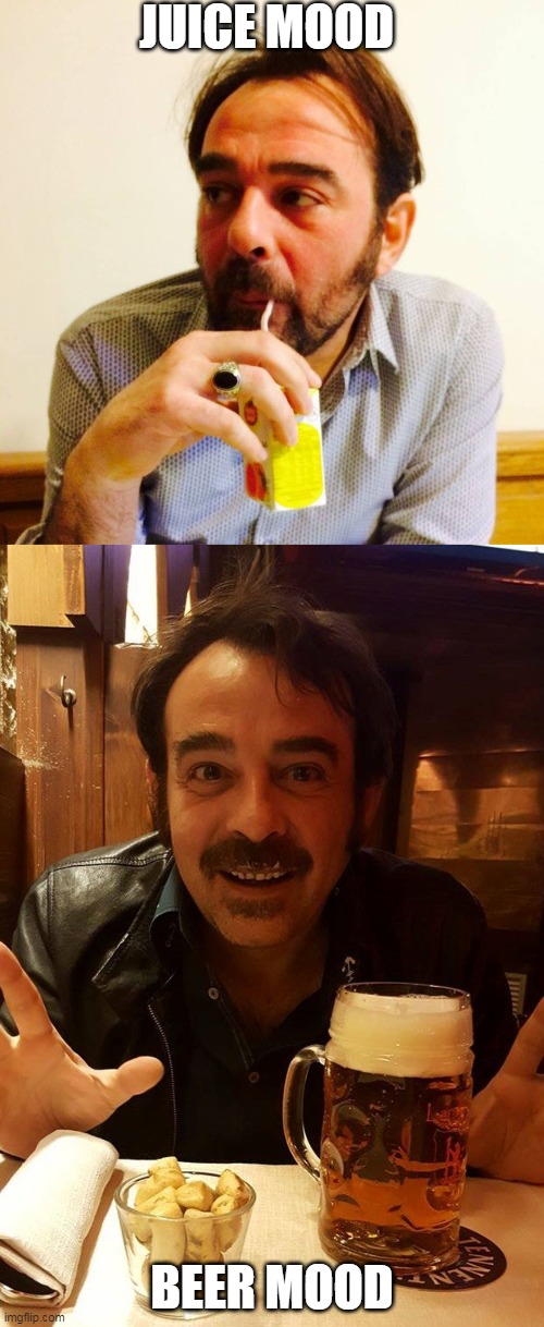 "Action_for_happiness" (Freak_Opera, Italy) | JUICE MOOD; BEER MOOD | image tagged in freak_opera,italian_rock_band | made w/ Imgflip meme maker