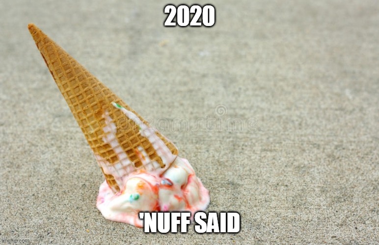 2020 | 2020; 'NUFF SAID | image tagged in that kind of day,2020,ice cream,drop | made w/ Imgflip meme maker