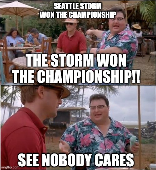 Seattle Storm | SEATTLE STORM WON THE CHAMPIONSHIP; THE STORM WON THE CHAMPIONSHIP!! SEE NOBODY CARES | image tagged in see nobody cares | made w/ Imgflip meme maker