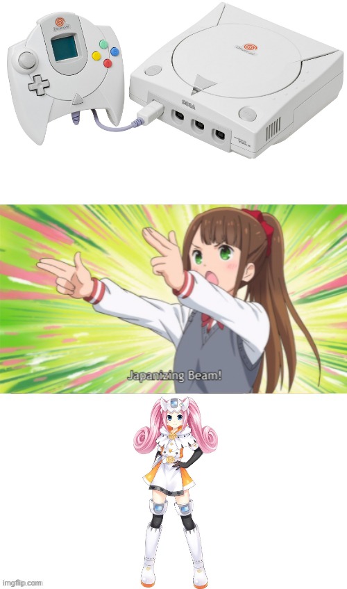 SeHa! | image tagged in anime japanizing beam,anime,consoles,sega | made w/ Imgflip meme maker