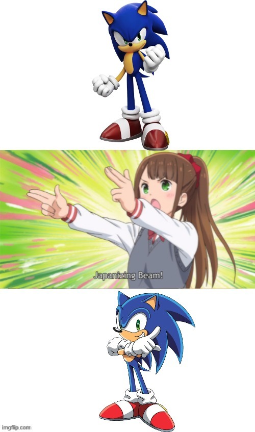 Back to the Past | image tagged in sega,anime japanizing beam,sonic the hedgehog,sonic x,sonic forces | made w/ Imgflip meme maker