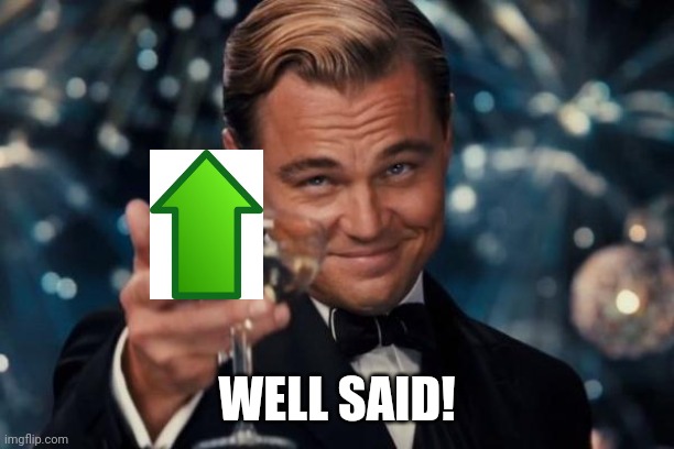 Leonardo Dicaprio Cheers Meme | WELL SAID! | image tagged in memes,leonardo dicaprio cheers | made w/ Imgflip meme maker