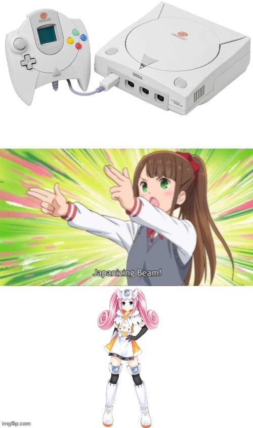SeHa! hi-sChool! (even if this is SEGA's last console...) | image tagged in anime,anime japanizing beam,dreamcast,animeme | made w/ Imgflip meme maker