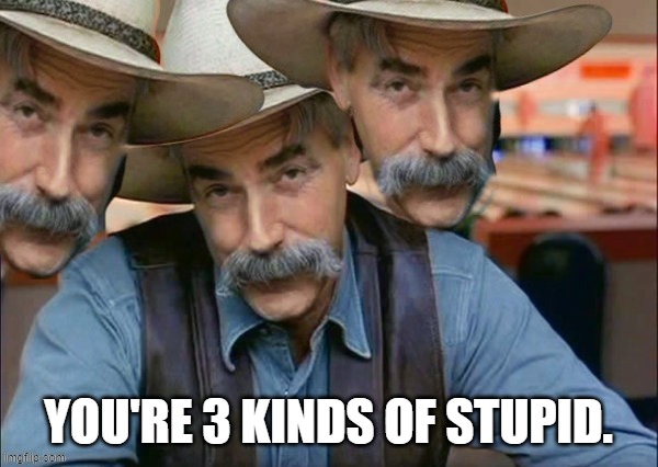 YOU'RE 3 KINDS OF STUPID | YOU'RE 3 KINDS OF STUPID. | image tagged in you're 3 kinds of stupid | made w/ Imgflip meme maker