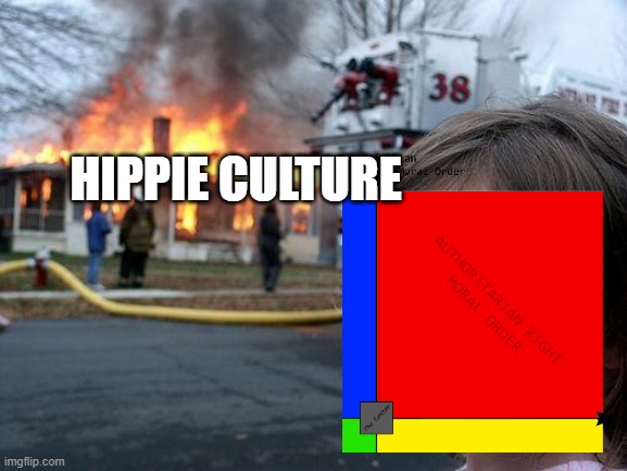 Free love hippie culture, I guess... | HIPPIE CULTURE | image tagged in memes,disaster girl,culture,hippie,statist,right | made w/ Imgflip meme maker