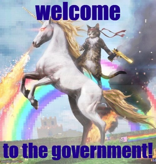credit: theMemeSlammerDude | image tagged in government,unicorn,bad boys | made w/ Imgflip meme maker