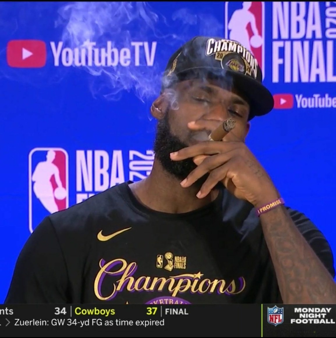 High Quality LeBron James smoking during an interview Blank Meme Template
