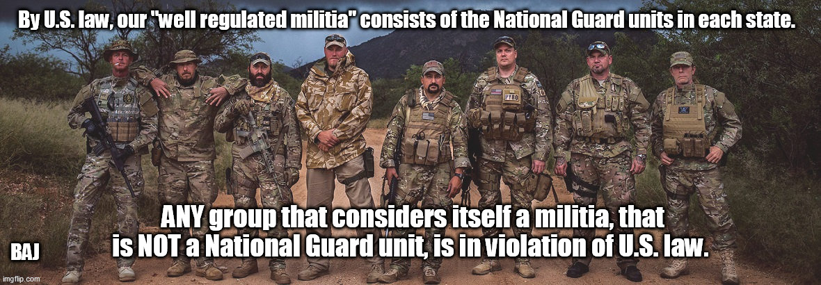 Illegal militias | BAJ | image tagged in militia,illegal,illegal militias,national guard | made w/ Imgflip meme maker