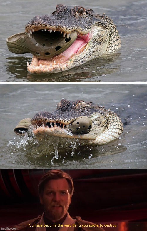 Croc Eating Croc | image tagged in you have become the very thing you swore to destroy | made w/ Imgflip meme maker