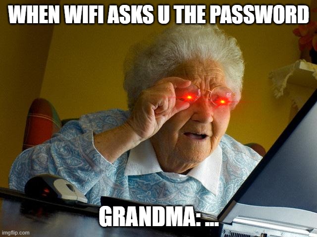 Grandma Finds The Internet Meme | WHEN WIFI ASKS U THE PASSWORD; GRANDMA: ... | image tagged in memes,grandma finds the internet | made w/ Imgflip meme maker