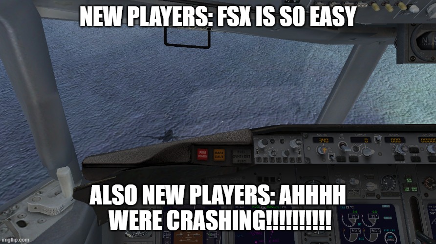 737 Crashing in FSX | NEW PLAYERS: FSX IS S0 EASY; ALSO NEW PLAYERS: AHHHH  WERE CRASHING!!!!!!!!!! | image tagged in 737 crashing in fsx | made w/ Imgflip meme maker