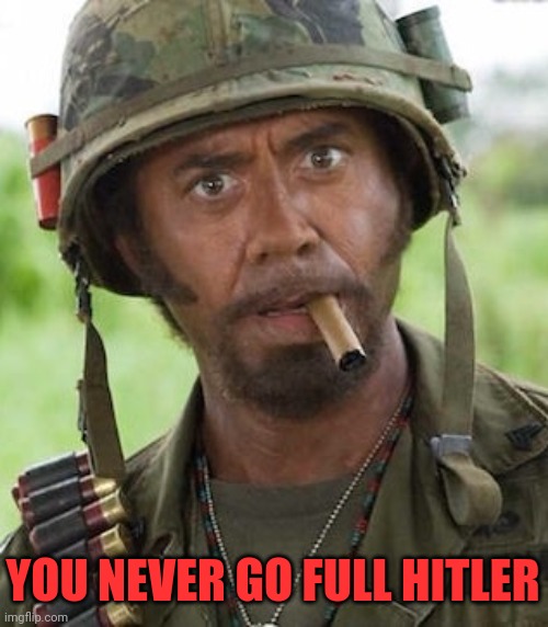 Never go full | YOU NEVER GO FULL HITLER | image tagged in never go full | made w/ Imgflip meme maker