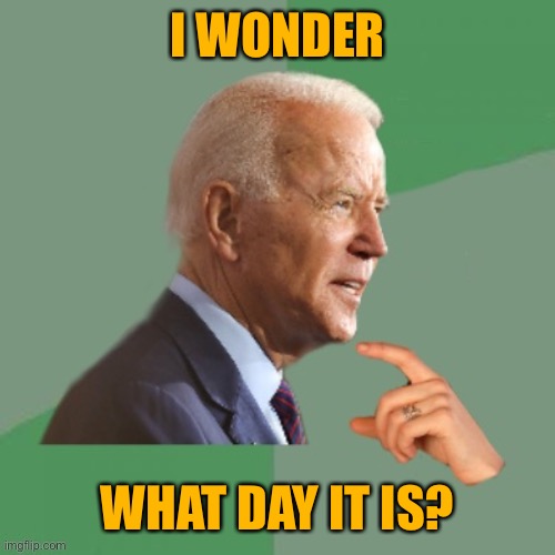 Philosobiden | I WONDER; WHAT DAY IT IS? | image tagged in philosobiden,politics,political meme | made w/ Imgflip meme maker