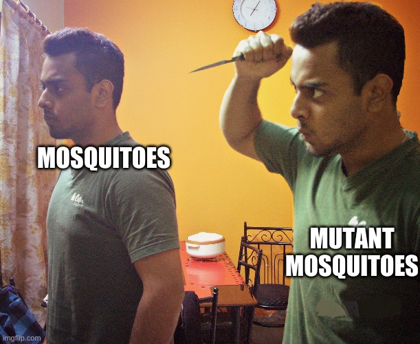 I made this 4 school | MOSQUITOES; MUTANT MOSQUITOES | image tagged in trust nobody not even yourself | made w/ Imgflip meme maker