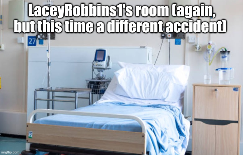 Hospital room | LaceyRobbins1's room (again, but this time a different accident) | image tagged in hospital room | made w/ Imgflip meme maker