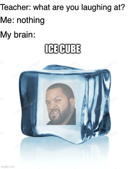 ICE CUBE | image tagged in teacher what are you laughing at | made w/ Imgflip meme maker