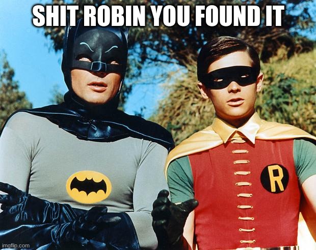 holy batman | SHIT ROBIN YOU FOUND IT | image tagged in holy batman | made w/ Imgflip meme maker