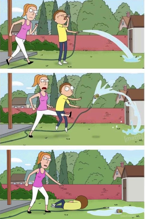 High Quality Morty gets kicked in the balls Blank Meme Template