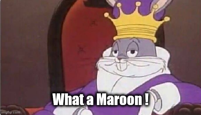 Bugs Bunny King | What a Maroon ! | image tagged in bugs bunny king | made w/ Imgflip meme maker