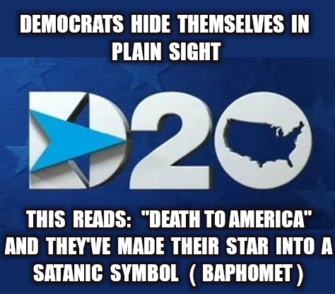 High Quality Satanic Democrats hide in plain sight - meaning of their logo Blank Meme Template
