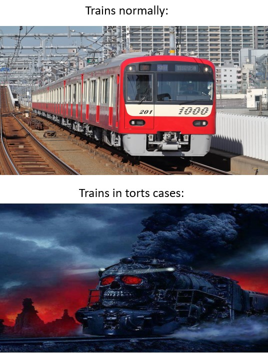 Trains in tort class Blank Meme Template