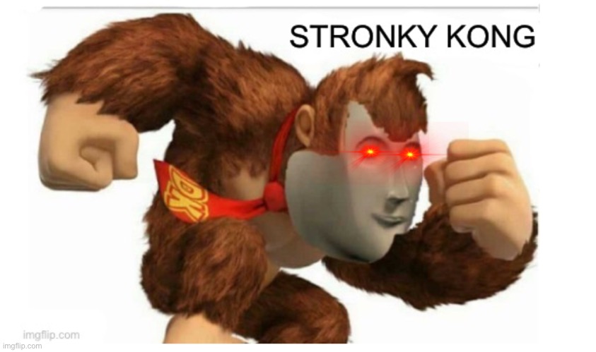STROKEY KONG HAS LAZAR EYES | image tagged in stonks,donkey kong,lazarbeam | made w/ Imgflip meme maker