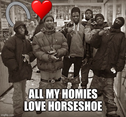 All My Homies Love | ALL MY HOMIES LOVE HORSESHOE | image tagged in all my homies love | made w/ Imgflip meme maker