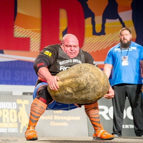 Strongman Rock | image tagged in strongman rock | made w/ Imgflip meme maker