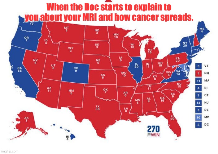 Reality is in the Eye of the Beholder. | When the Doc starts to explain to you about your MRI and how cancer spreads. | image tagged in 2020 elections,donald trump,red vs blue,god | made w/ Imgflip meme maker