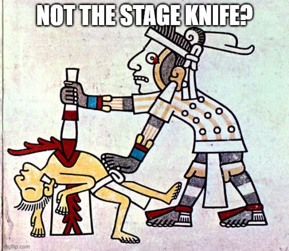 Whoops | NOT THE STAGE KNIFE? | image tagged in funny | made w/ Imgflip meme maker