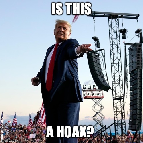 Trump to cult crowd: Is this a Hoax? | IS THIS; A HOAX? | image tagged in trump,covid19,is this a pigeon,coronavirus,donald trump the clown | made w/ Imgflip meme maker