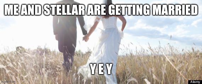 Marriage | ME AND STELLAR ARE GETTING MARRIED; Y E Y | image tagged in marriage | made w/ Imgflip meme maker