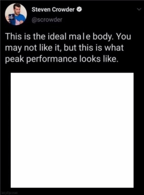 Now Imgflip Has Its Own! | image tagged in ideal male body hq,memes,meme template,steven crowder | made w/ Imgflip meme maker