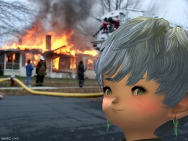 Butta fire meme | image tagged in fire,evil toddler | made w/ Imgflip meme maker