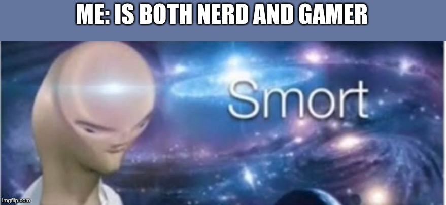 Meme man smort | ME: IS BOTH NERD AND GAMER | image tagged in meme man smort | made w/ Imgflip meme maker