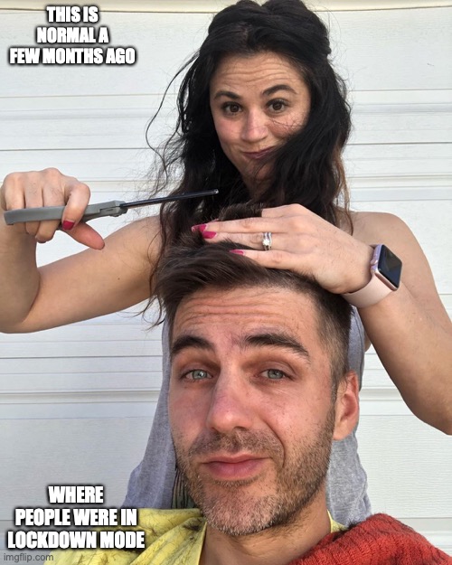 Haircut at Home | THIS IS NORMAL A FEW MONTHS AGO; WHERE PEOPLE WERE IN LOCKDOWN MODE | image tagged in alex clark,memes,youtube | made w/ Imgflip meme maker