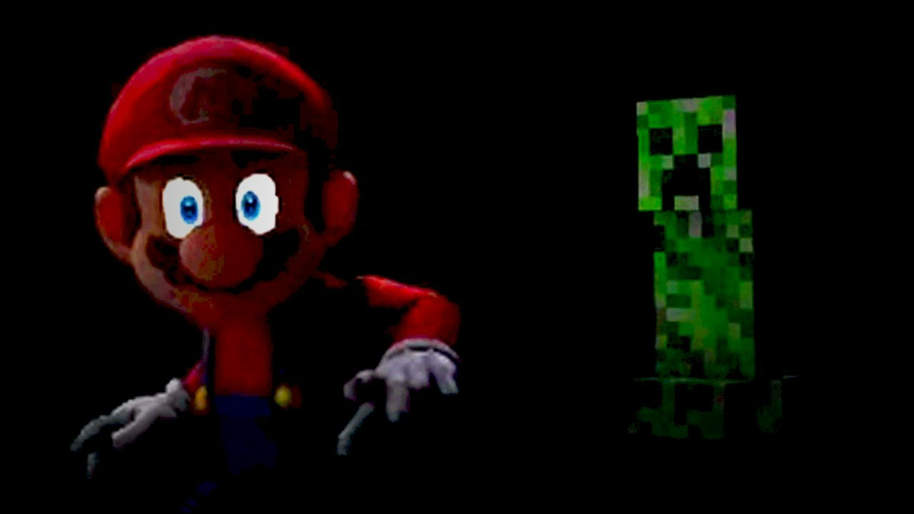 High Quality Mario and Creeper Blank Meme Template