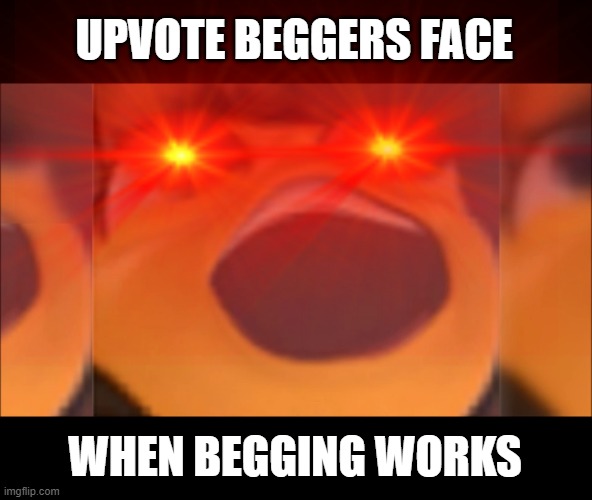 LOL | UPVOTE BEGGERS FACE; WHEN BEGGING WORKS | image tagged in bee movie | made w/ Imgflip meme maker