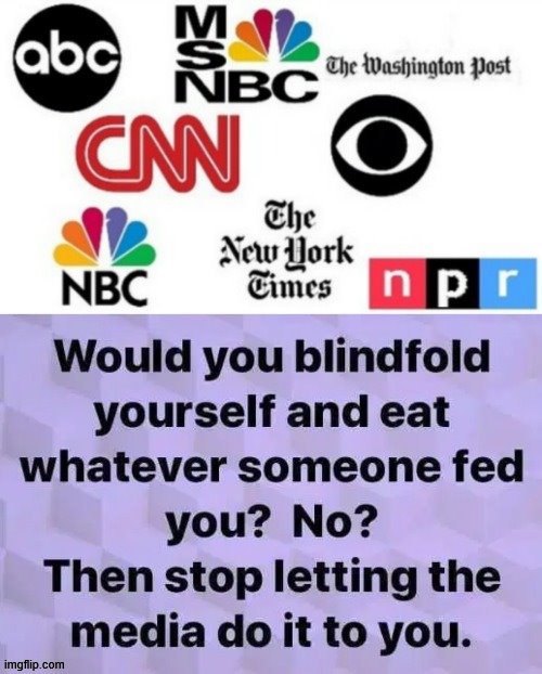 Stop watching the lies | image tagged in biased media,political meme | made w/ Imgflip meme maker