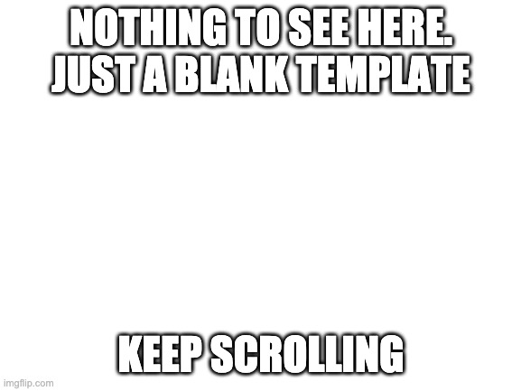 Nothing to see :/ | NOTHING TO SEE HERE. JUST A BLANK TEMPLATE; KEEP SCROLLING | image tagged in blank white template | made w/ Imgflip meme maker