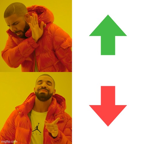 Up vote down vote | image tagged in memes,drake hotline bling | made w/ Imgflip meme maker