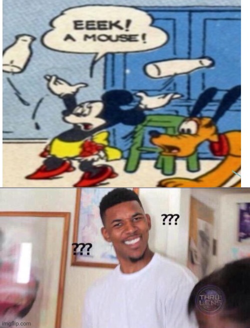 wait, ur a mouse.... | image tagged in blank white template,black guy confused | made w/ Imgflip meme maker